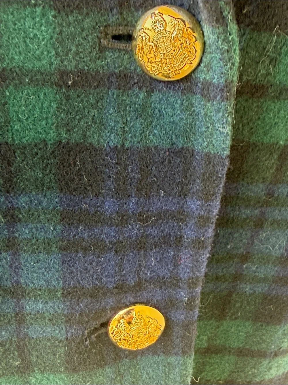 Lauren Ralph Lauren Black Watch Plaid Wool Cashmere Crest Blazer Jacket 16 - Picture 7 of 13